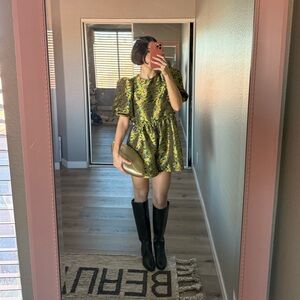 Floral Puff Sleeve Mini Romper